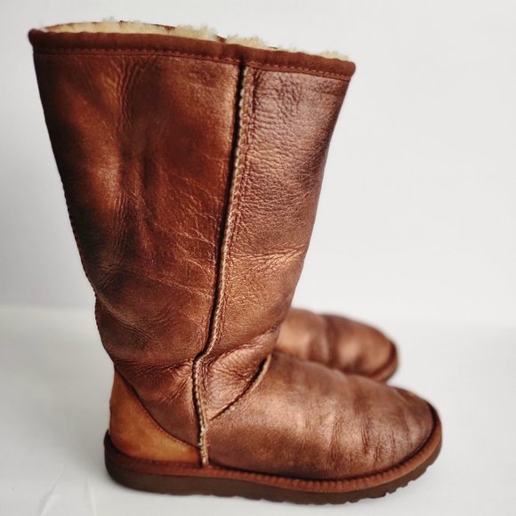 UGG Boots Metallic Bronze Classic Australia Tall - Picture 5 of 7